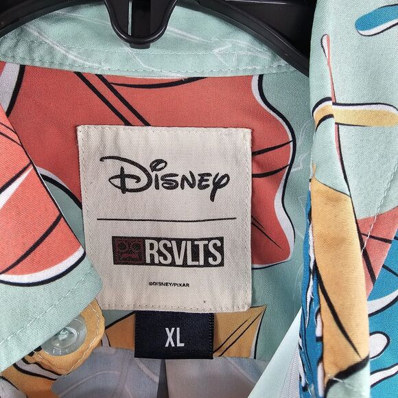 RSVLTS Disney Moana Of Motunui Kunuflex Button Shirt Hawaiian Leaf Blue Youth XL - Picture 3 of 9